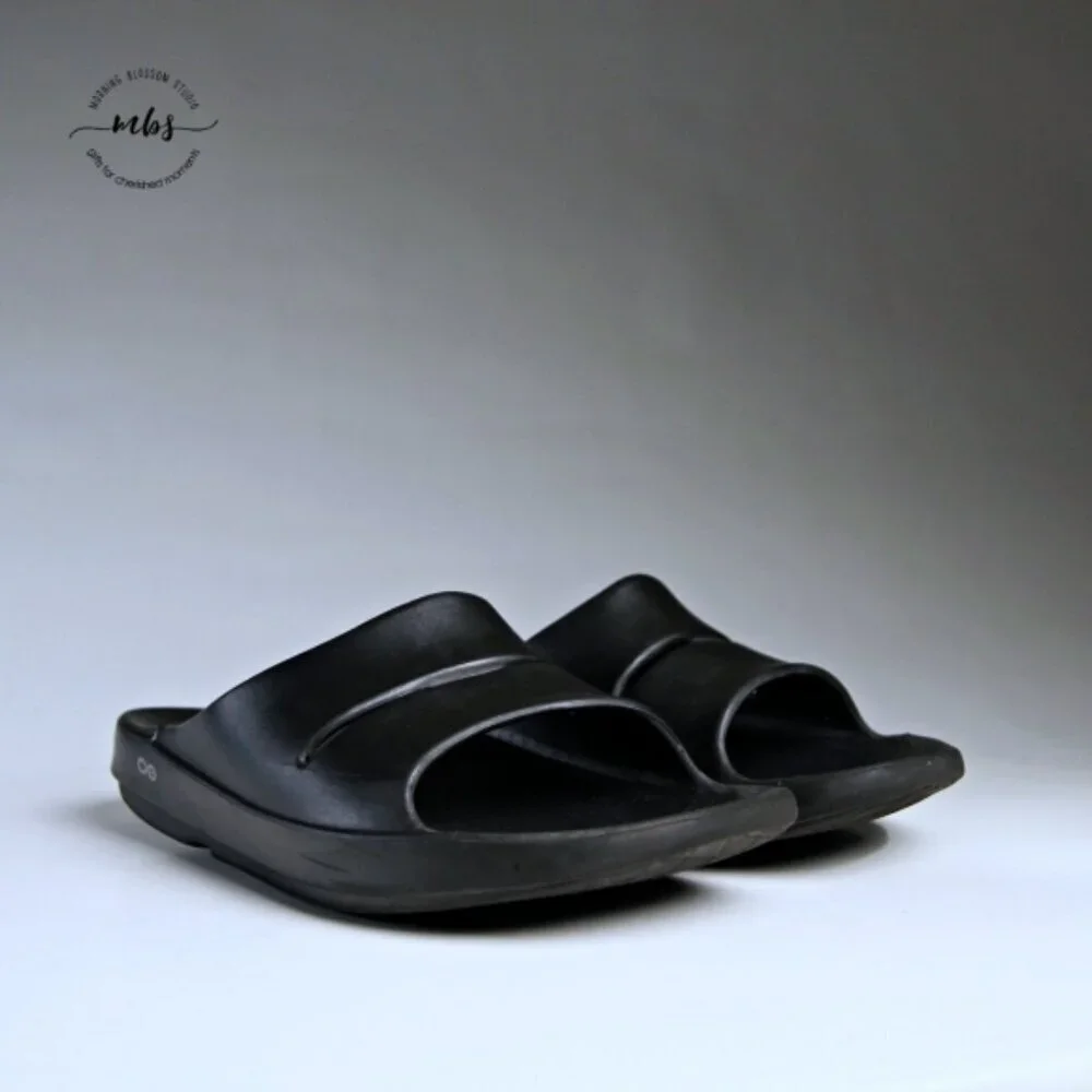 Oofos Ooahh Recovery‎ Slide Shoes Black Men 14